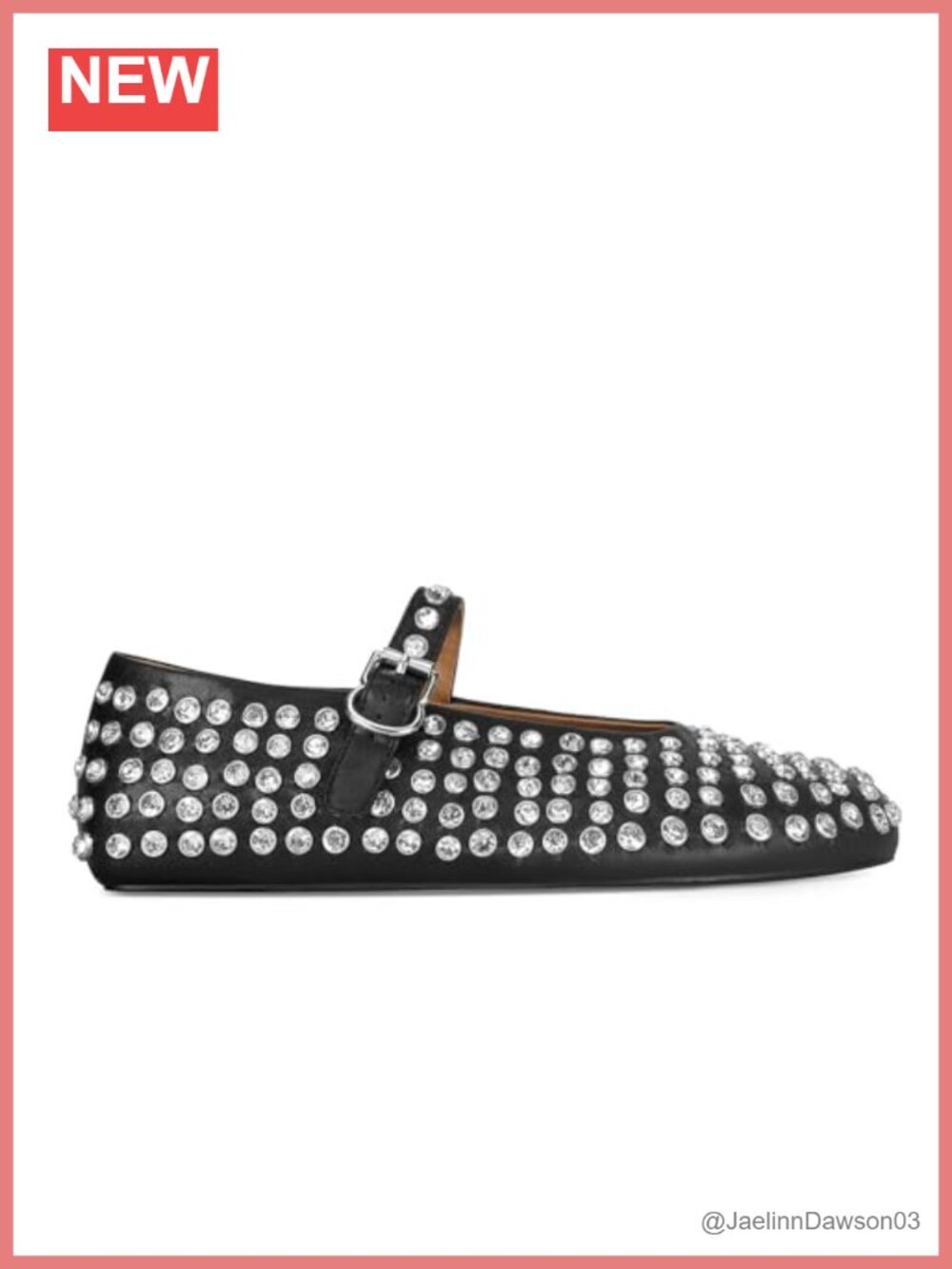 Rhinestone Ballet Flats for Women, Crystal Mary Jane Ballerina Shoes, Round Toe